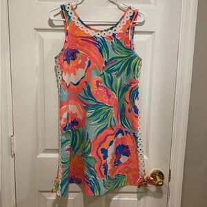 EUC Lilly Pulitzer Stella Shift Dress in Serene Blue Paradise Bound Size 2